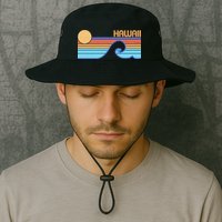 Retro Vintage Hawaii Sunset Wave Bucket Hat