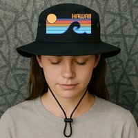 Retro Vintage Hawaii Sunset Wave Bucket Hat