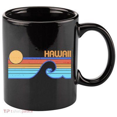 Retro Vintage Hawaii Sunset Wave 11oz C Handle Ceramic Mug