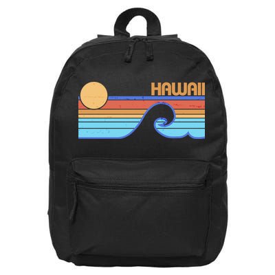 Retro Vintage Hawaii Sunset Wave 16 in Basic Backpack