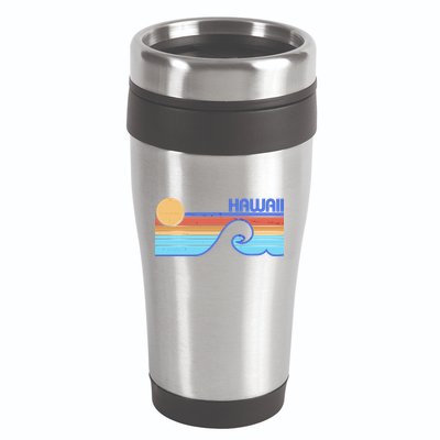 Retro Vintage Hawaii Sunset Wave 16oz Travel Tumbler