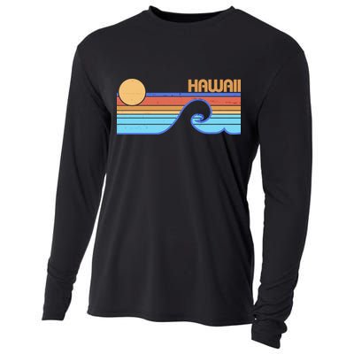 Retro Vintage Hawaii Sunset Wave Cooling Performance Long Sleeve Crew