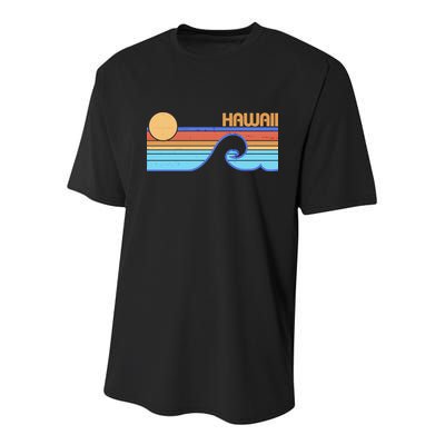 Retro Vintage Hawaii Sunset Wave Youth Performance Sprint T-Shirt