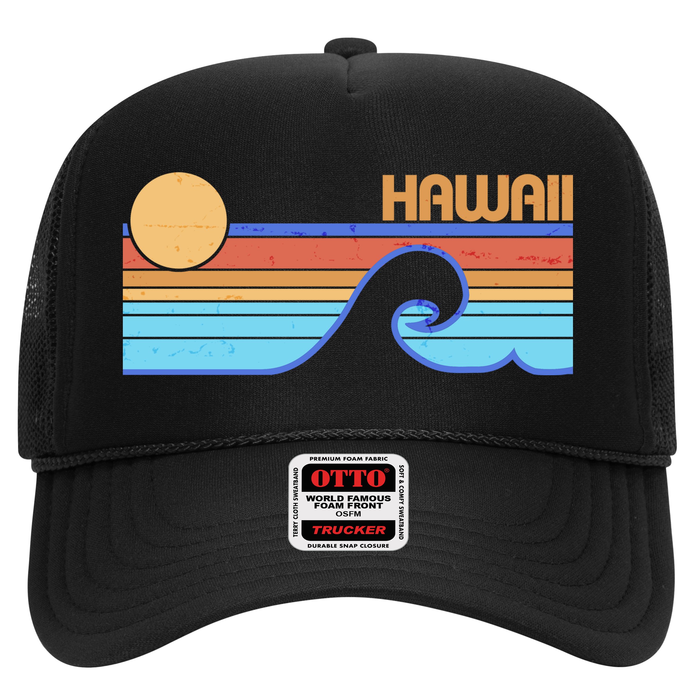 Retro Vintage Hawaii Sunset Wave Hat