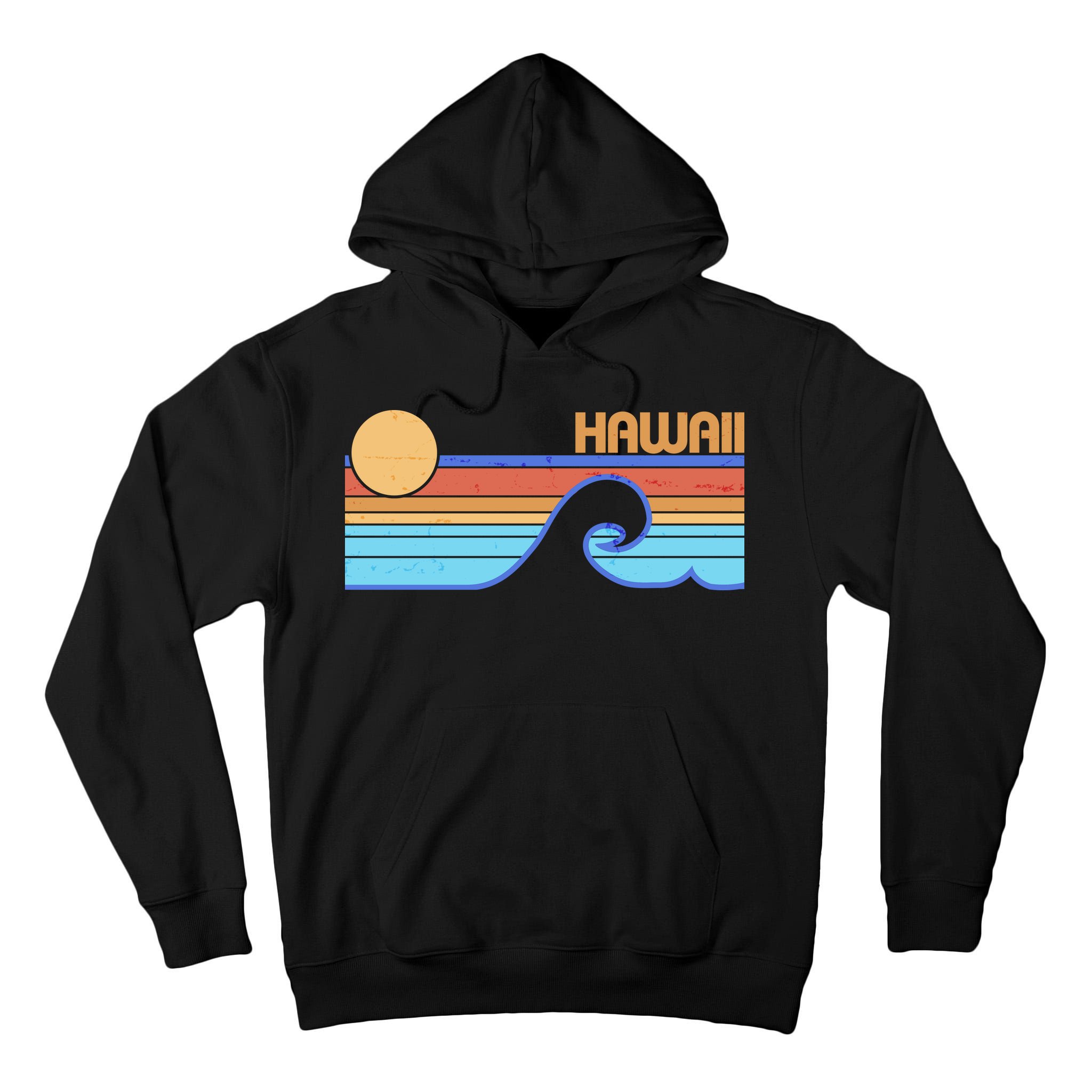 Retro Vintage Hawaii Sunset Wave Tall Hoodie