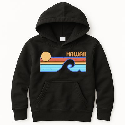 Retro Vintage Hawaii Sunset Wave Kids Hoodie