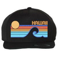 Retro Vintage Hawaii Sunset Wave Wool Snapback Cap