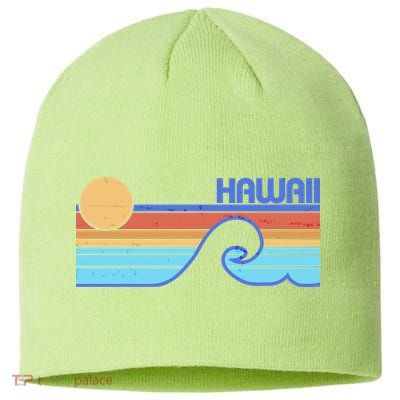 Retro Vintage Hawaii Sunset Wave Sustainable Beanie