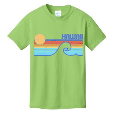 Retro Vintage Hawaii Sunset Wave Kids T-Shirt