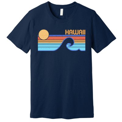 Retro Vintage Hawaii Sunset Wave Premium T-Shirt