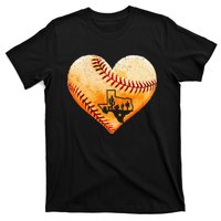 Retro Vintage Houston Texas Baseball Heart With Map T-Shirt