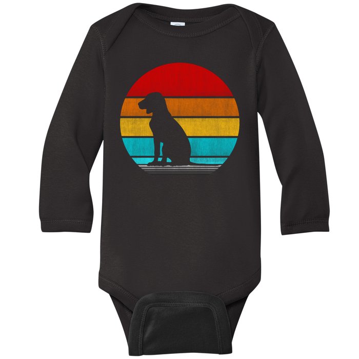 Retro Vintage Hungarian Vizsla Baby Long Sleeve Bodysuit