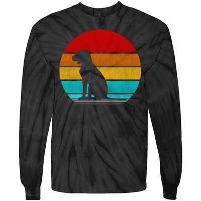 Retro Vintage Hungarian Vizsla Tie-Dye Long Sleeve Shirt