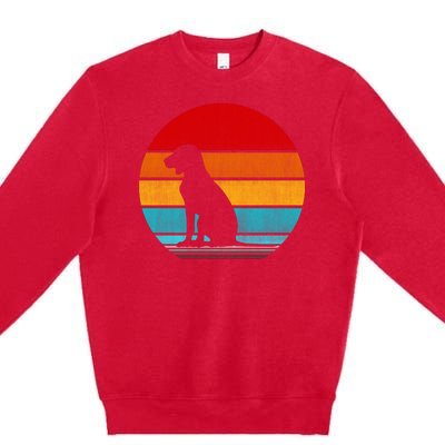 Retro Vintage Hungarian Vizsla Premium Crewneck Sweatshirt