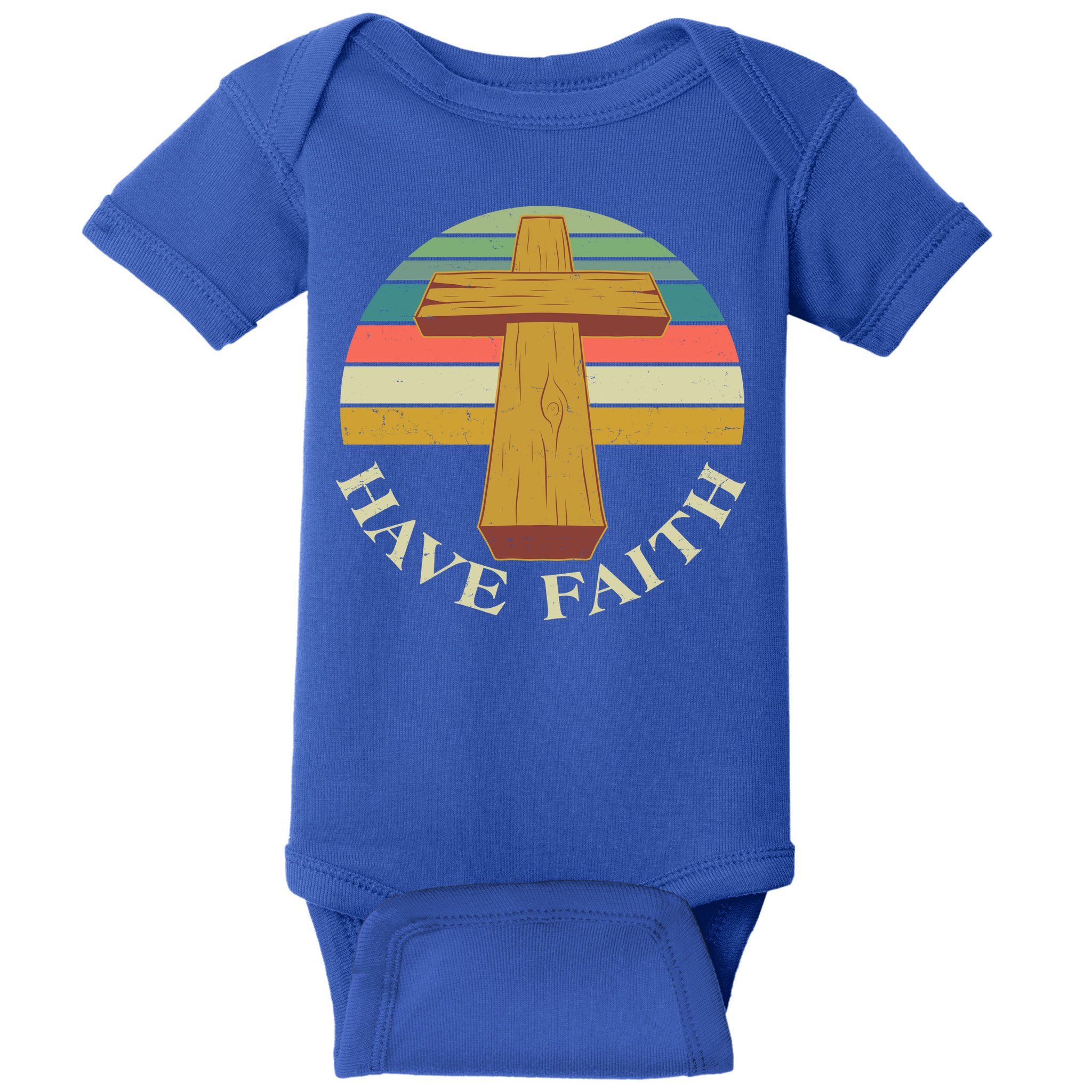 Retro Vintage Have Faith Baby Bodysuit