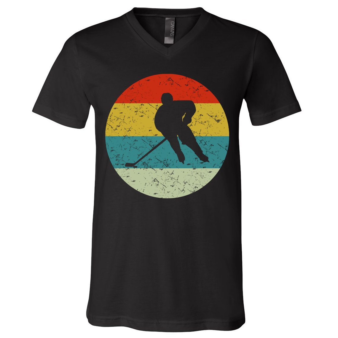 Retro Vintage Hockey V-Neck T-Shirt