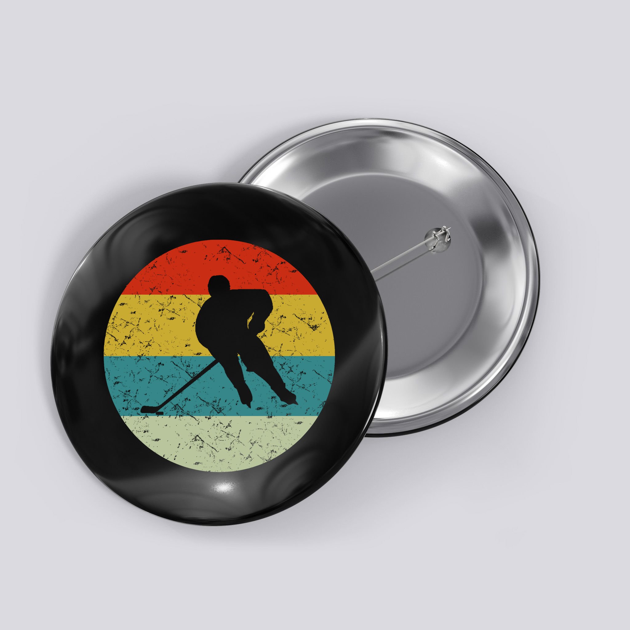 Retro Vintage Hockey Button
