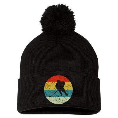 Retro Vintage Hockey Pom Pom 12in Knit Beanie