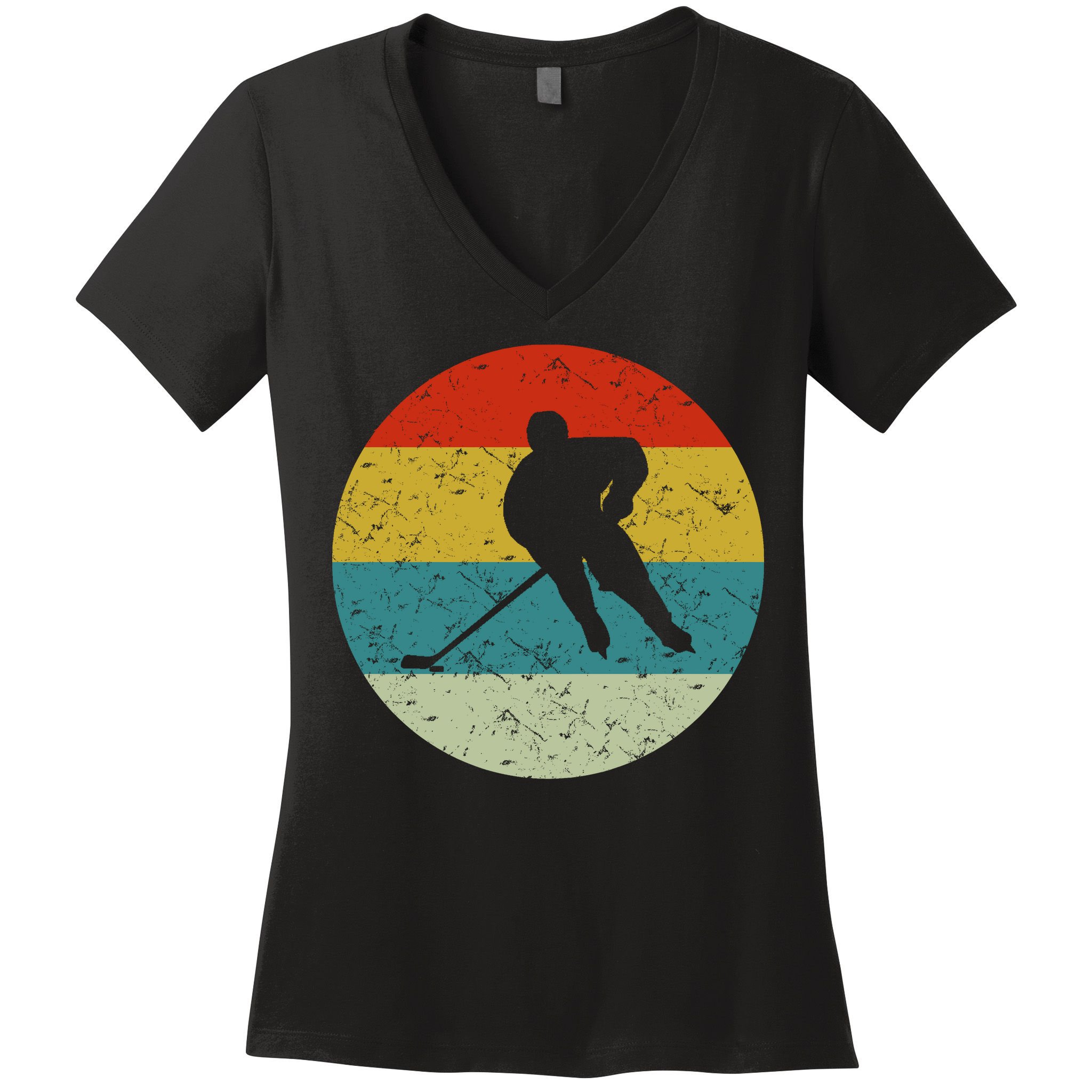 Retro Vintage Hockey Women's V-Neck T-Shirt