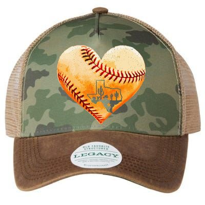 Retro Vintage Houston Texas Baseball Heart With Map Legacy Tie Dye Trucker Hat