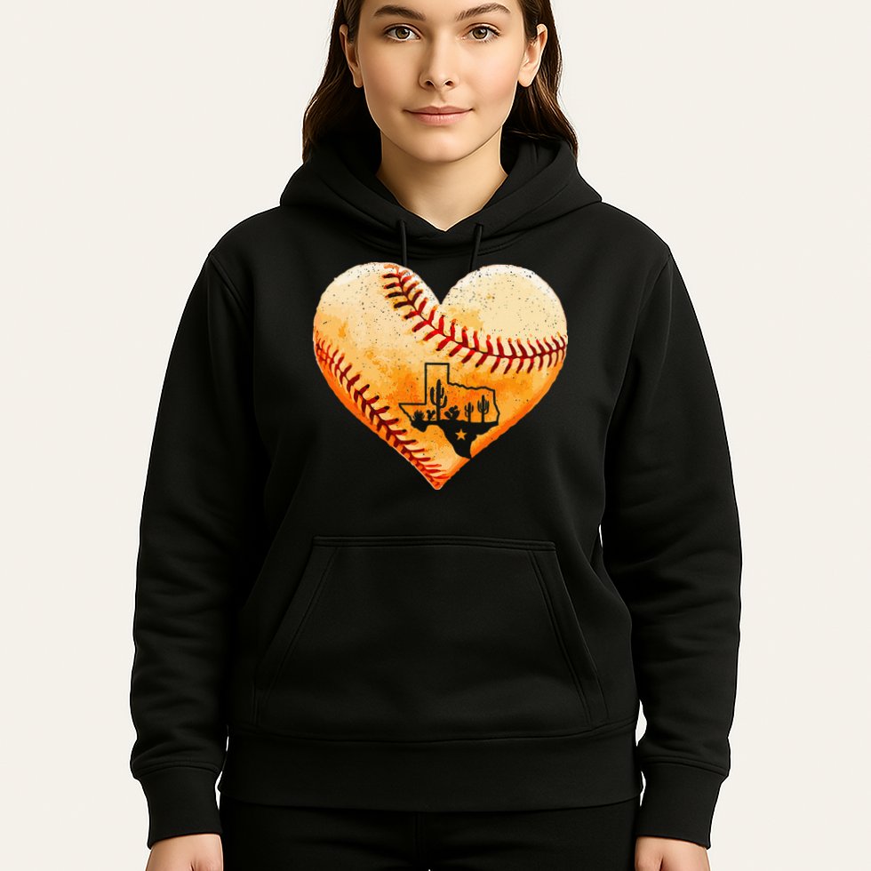Retro Vintage Houston Texas Baseball Heart With Map Hoodie