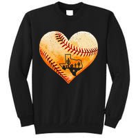 Retro Vintage Houston Texas Baseball Heart With Map Sweatshirt