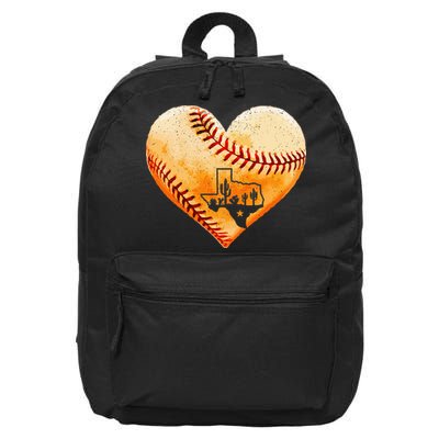 Retro Vintage Houston Texas Baseball Heart With Map 16 in Basic Backpack