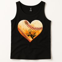 Retro Vintage Houston Texas Baseball Heart With Map Tank Top
