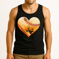 Retro Vintage Houston Texas Baseball Heart With Map Tank Top