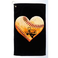 Retro Vintage Houston Texas Baseball Heart With Map Golf Towel