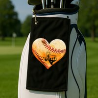 Retro Vintage Houston Texas Baseball Heart With Map Golf Towel