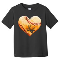 Retro Vintage Houston Texas Baseball Heart With Map Toddler T-Shirt