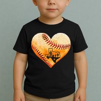 Retro Vintage Houston Texas Baseball Heart With Map Toddler T-Shirt