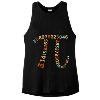 Retro Vintage Happy Pi Day Math Teacher Students Gift Ladies PosiCharge Tri-Blend Wicking Tank