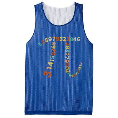 Retro Vintage Happy Pi Day Math Teacher Students Gift Mesh Reversible Basketball Jersey Tank