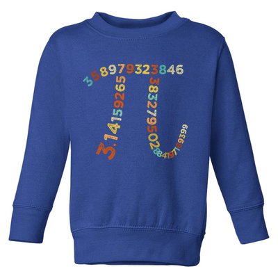 Retro Vintage Happy Pi Day Math Teacher Students Gift Toddler Sweatshirt