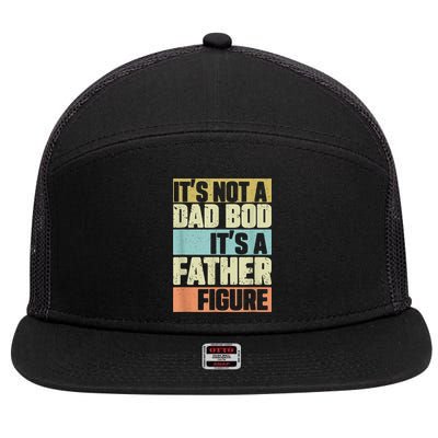  Retro Vintage It's Not A Dad Bod It's A Father Figure Funny 7 Panel Mesh Trucker Snapback Hat