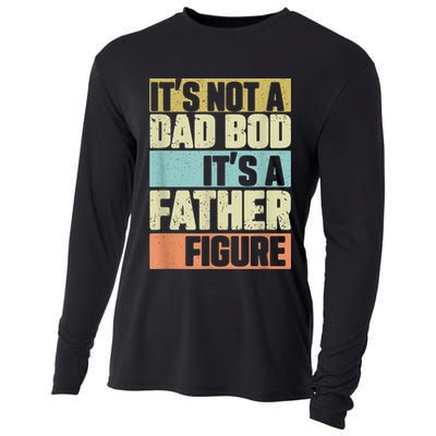  Retro Vintage It's Not A Dad Bod It's A Father Figure Funny Cooling Performance Long Sleeve Crew