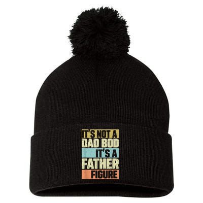  Retro Vintage It's Not A Dad Bod It's A Father Figure Funny Pom Pom 12in Knit Beanie