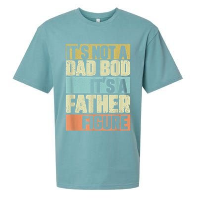  Retro Vintage It's Not A Dad Bod It's A Father Figure Funny Sueded Cloud Jersey T-Shirt