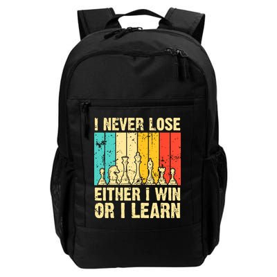Retro Vintage I Never Lose I Either Win Or Learn Funny Chess Player Backpack