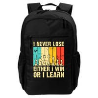 Retro Vintage I Never Lose I Either Win Or Learn Funny Chess Player Backpack
