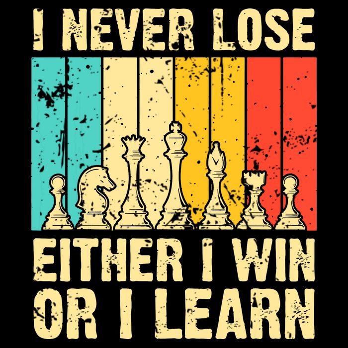 Retro Vintage I Never Lose I Either Win Or Learn Funny Chess Player Backpack