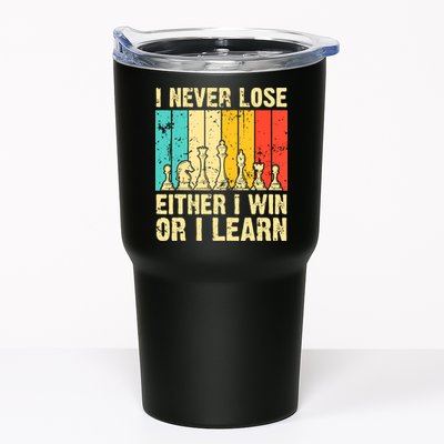 Retro Vintage I Never Lose I Either Win Or Learn Funny Chess Player Tumbler
