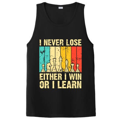 Retro Vintage I Never Lose I Either Win Or Learn Funny Chess Player PosiCharge Competitor Tank