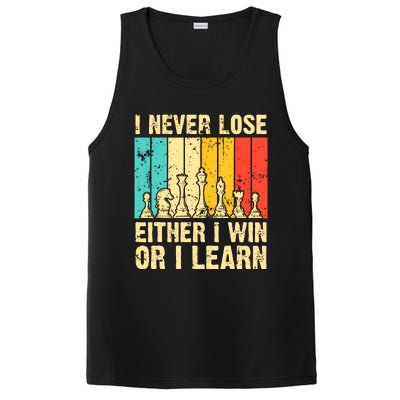 Retro Vintage I Never Lose I Either Win Or Learn Funny Chess Player PosiCharge Competitor Tank