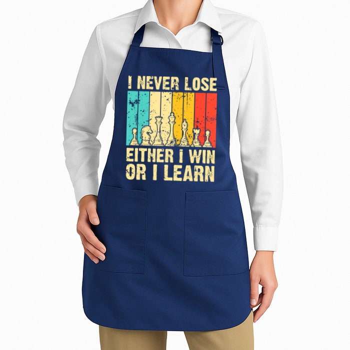Retro Vintage I Never Lose I Either Win Or Learn Funny Chess Player Apron