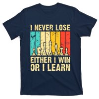 Retro Vintage I Never Lose I Either Win Or Learn Funny Chess Player T-Shirt