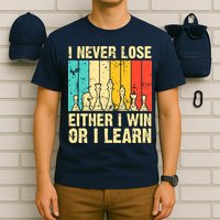 Retro Vintage I Never Lose I Either Win Or Learn Funny Chess Player T-Shirt