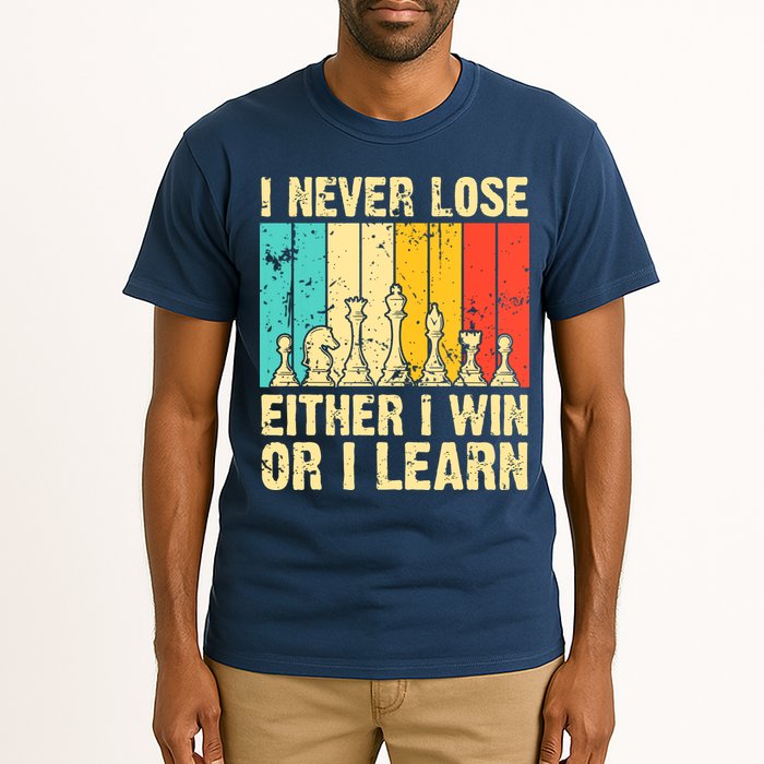 Retro Vintage I Never Lose I Either Win Or Learn Funny Chess Player Tall T-Shirt